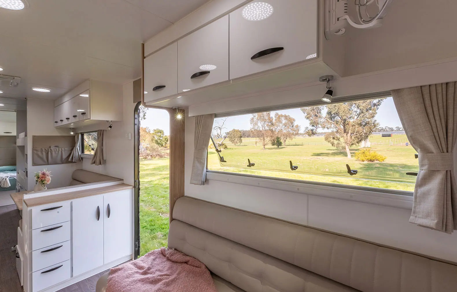 Inside world's most advanced caravan - as tiny home is kitted out with  full-size shower & 270-degree view of scenery